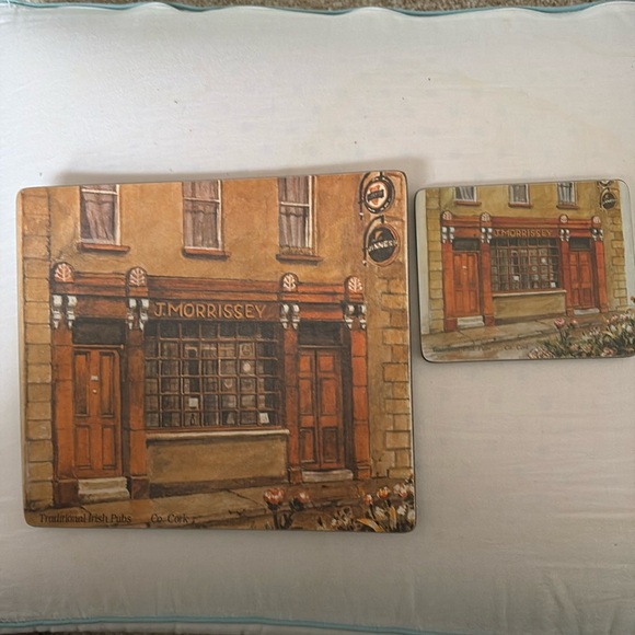 Set of Four Traditional Irish Pub Mats with Matching Coasters - Picture 2 of 8